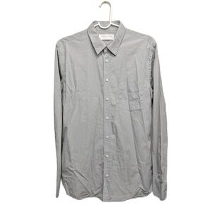 Everlane Women’s Large Shirt Botton Down Misty Blue Cotton Long Sleeve Pocket L